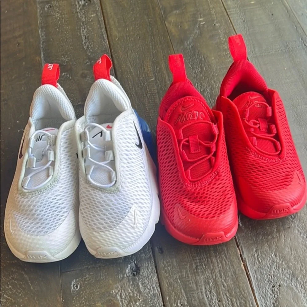 Nike Kids' White and Red Sneakers